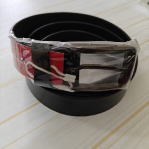 Genuine Leather Black Belt with Premium Buckle