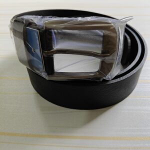 Genuine Leather Black Belt with Premium Buckle