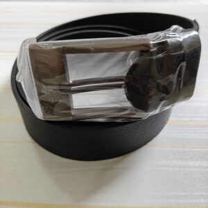 Genuine Leather Black Belt with Premium Buckle